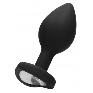 Plug Bijou Anal Silicone HEART 7 x 3.5 cm Noir