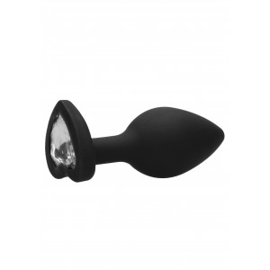 Plug Bijou Anal Silicone HEART 7 x 3.5 cm Noir