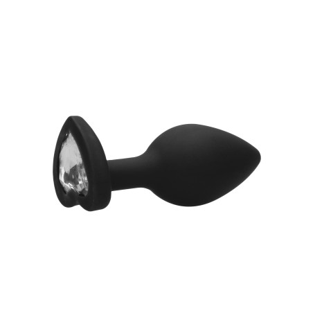 Plug Bijou Anal Silicone HEART 7 x 3.5 cm Noir