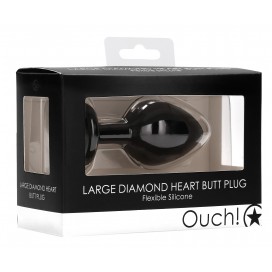 Plug Bijou Anal Silicone HEART 7 x 3.5 cm Noir 2