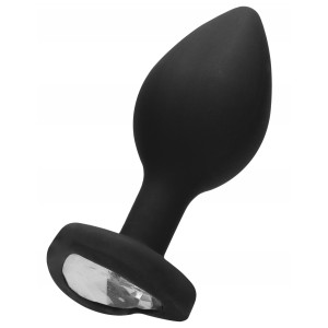 Plug Bijou Anal Silicone HEART 6 x 2.8 cm Noir