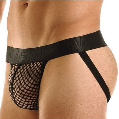 Jockstrap en filet avec transparence totale du sous-vêtement sexy de lingerie gay