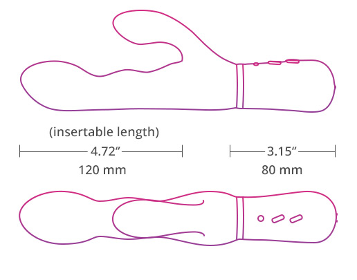 Dimensions du sextoy connecté Lovense Nora