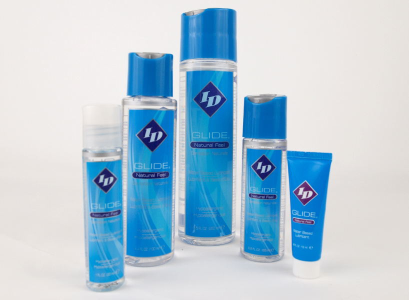 La gamme des lubrifiants ID en version Glide gel à base d'eau sur le sexshop gay